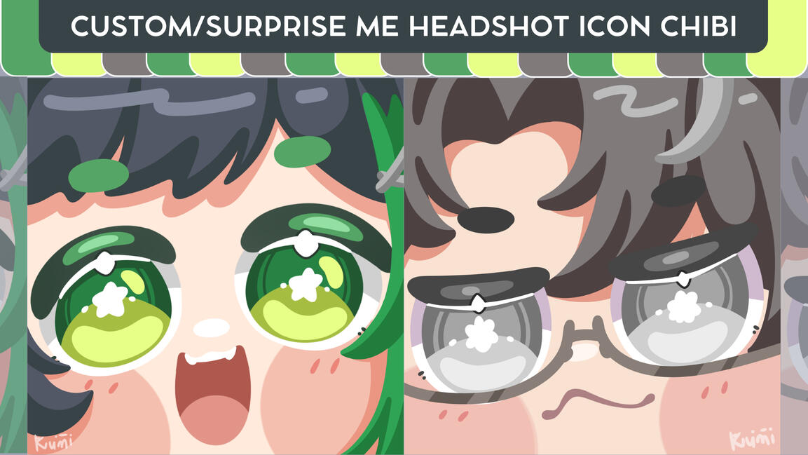 SURPRISE ME Headshot Icon Chibi Lineless